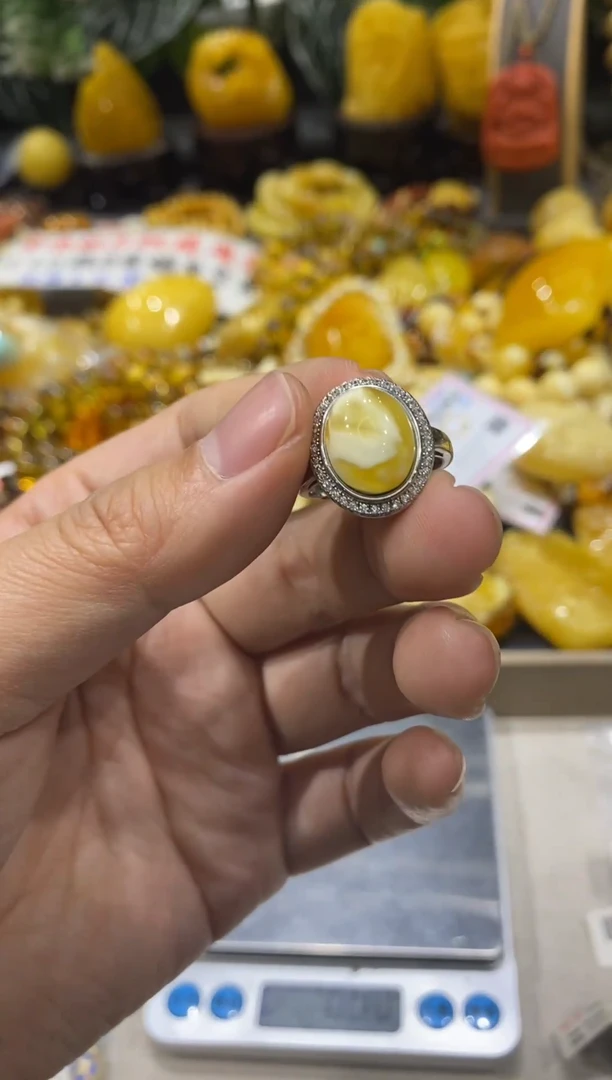 【闪购商品】琥珀戒指未镶嵌戒指