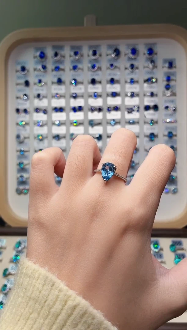 无925银925银 超级圣玛利亚魔鬼蓝色系列轻奢女神款式