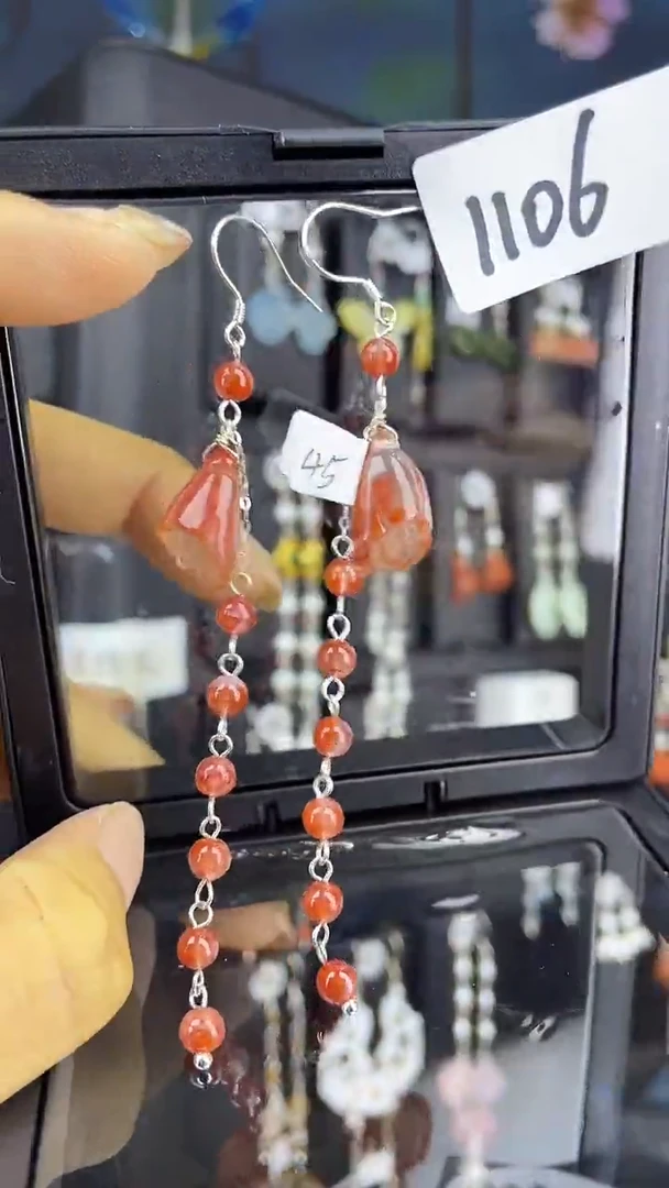 未镶嵌南红玛瑙耳饰喜欢拍