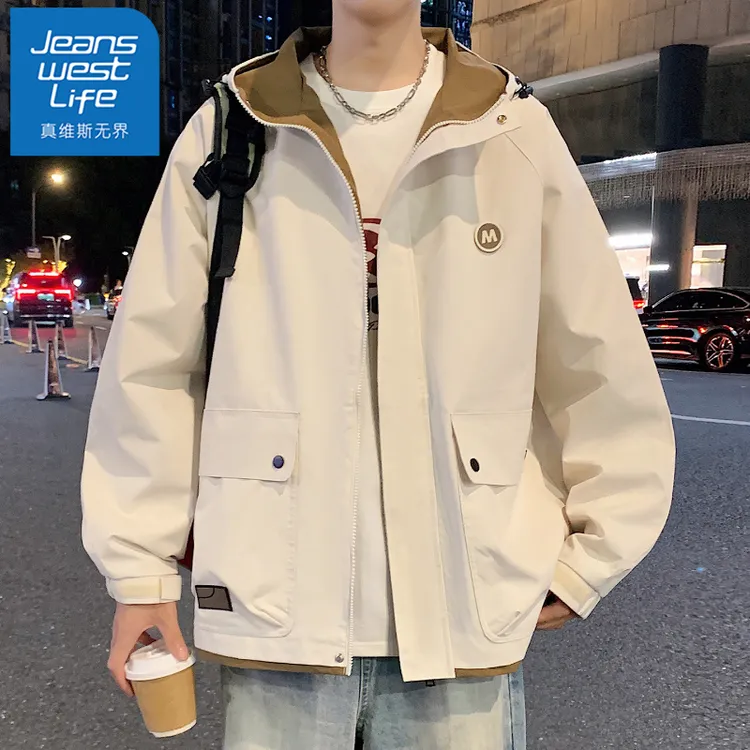 真维斯无界美式工装外套男士春秋季潮牌宽松百搭防风痞帅男款夹克