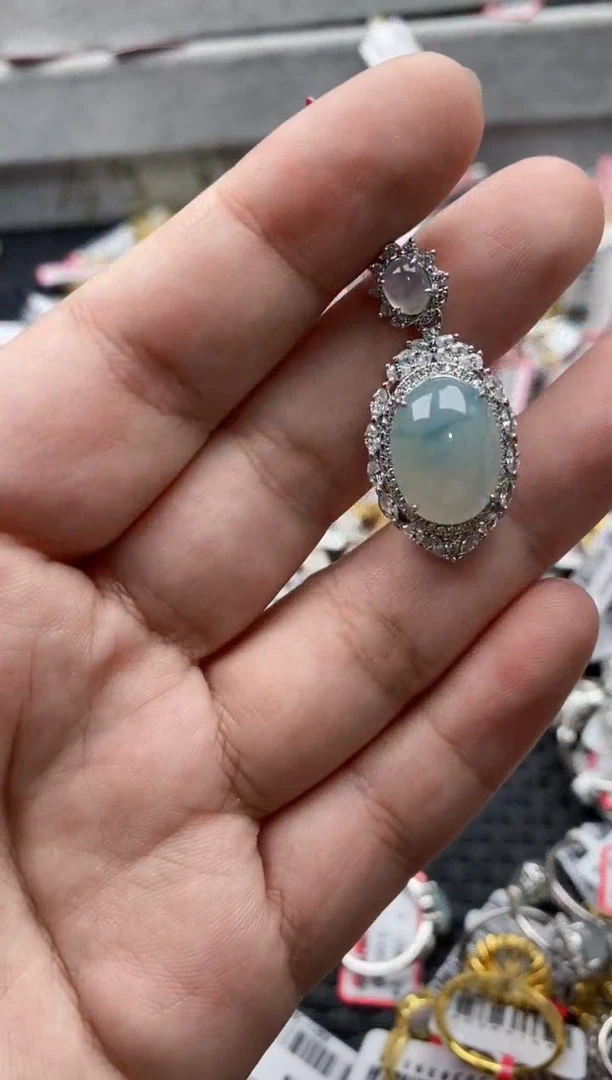 【闪购商品】翡翠戒指银S925镶嵌77777----1