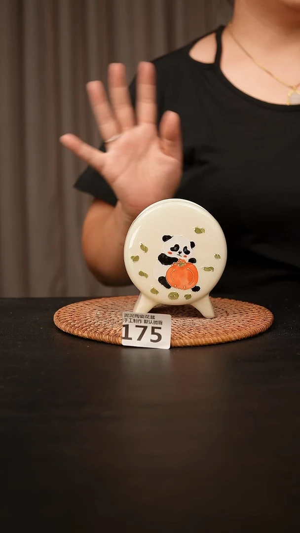 瓷片175鼓盆小号口6*4高10