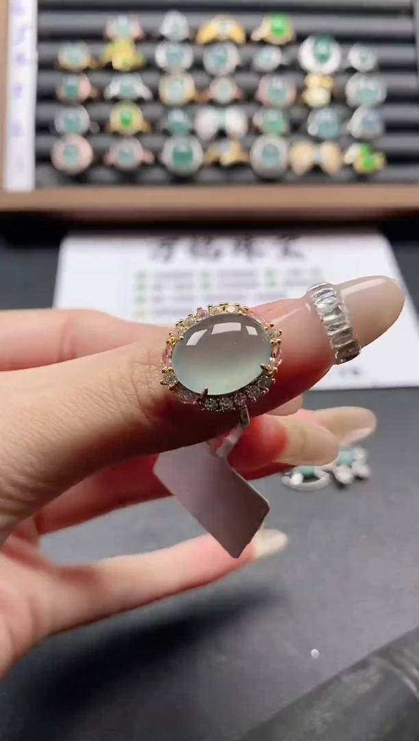 银S925镶嵌戒指翡翠12511