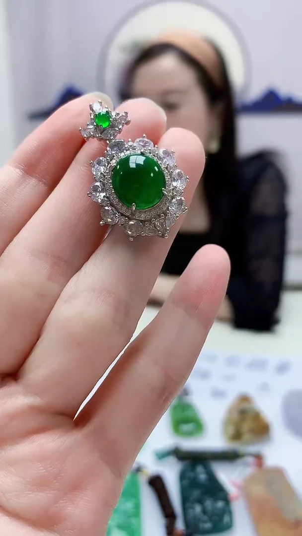 定制翡翠未镶嵌4852zm-毛货挂件105