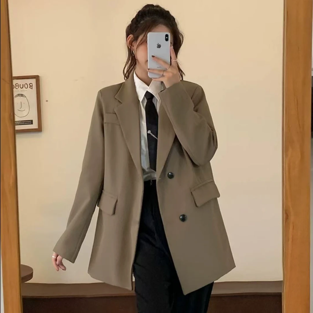 【872】休闲女装开春韩系穿搭高级感慵懒风宽松西服上衣