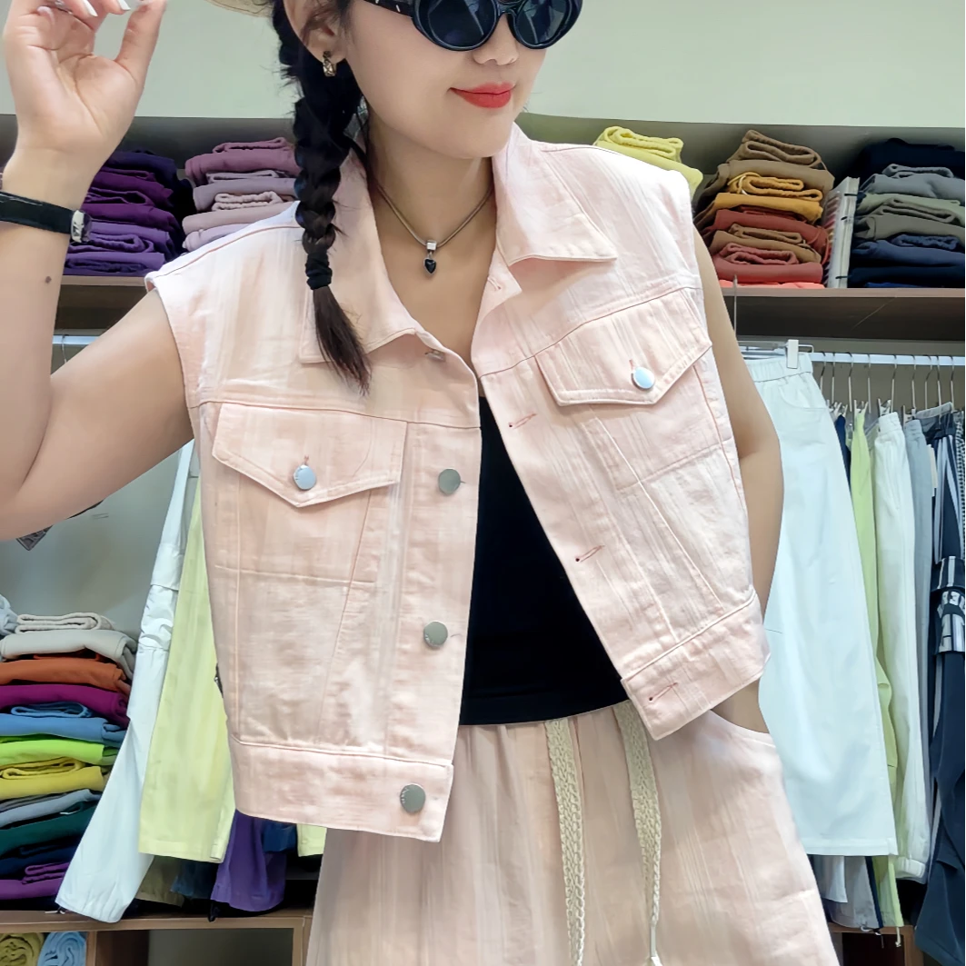 上衣马甲休闲百搭春夏季宽松无袖运动时尚纯色外穿薄款潮流韩版