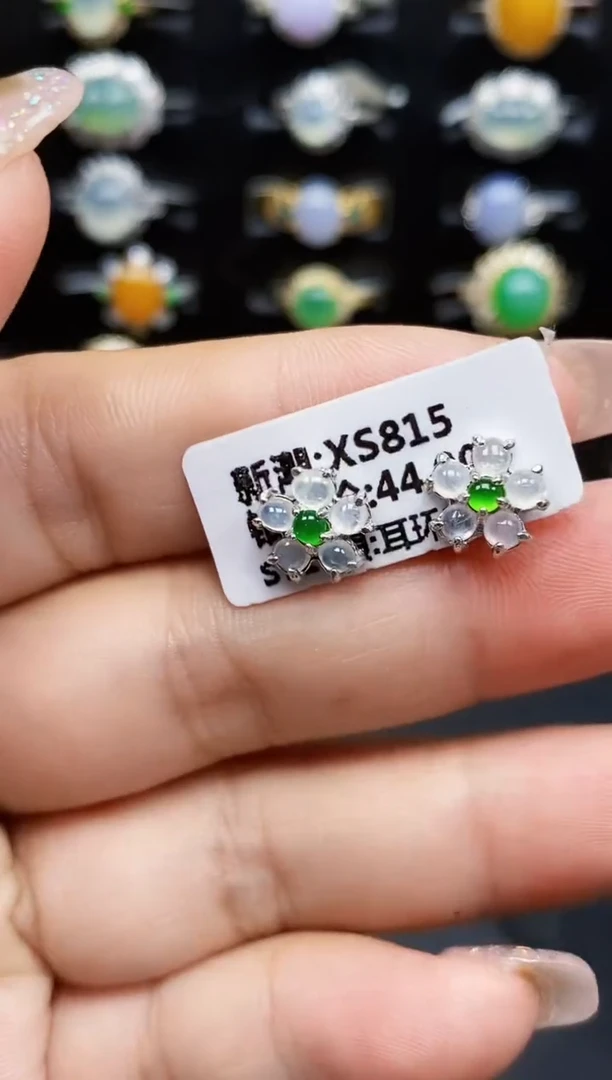银S925镶嵌戒指翡翠8177