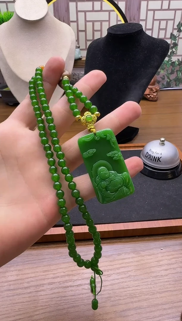 颈饰14K金镶嵌和田玉L31