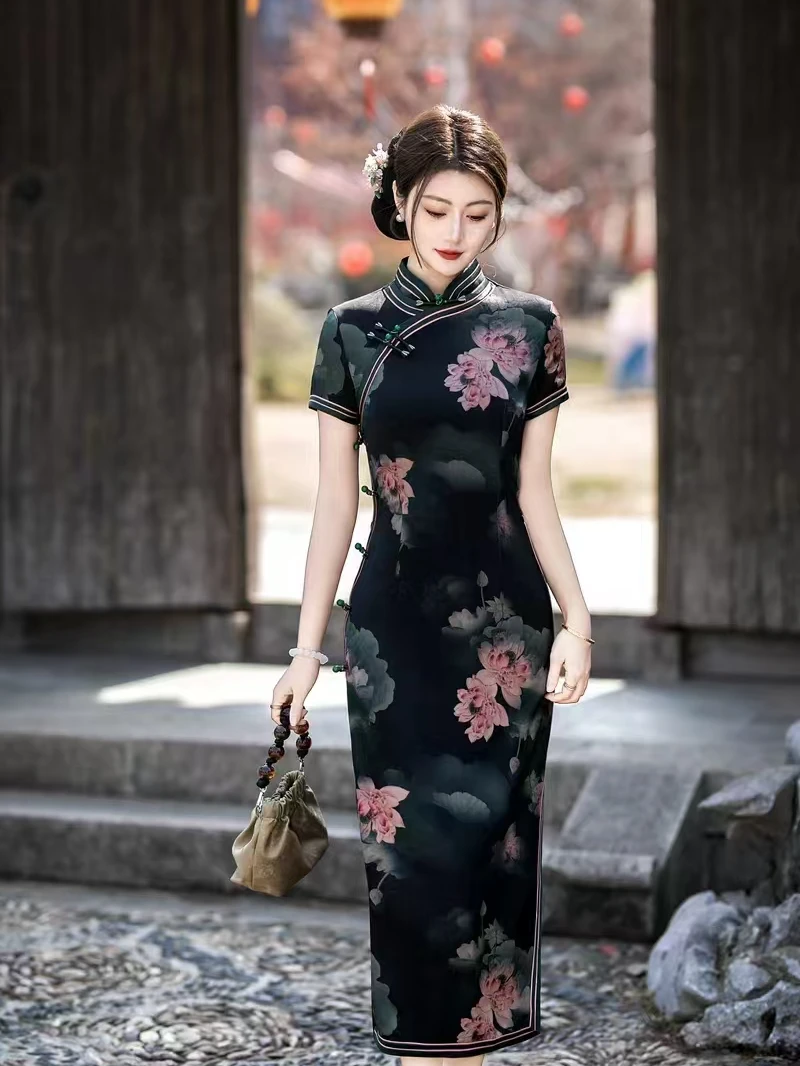 【新国色天香】2025中国风优雅夏季气质修身显瘦网红国风旗袍A29