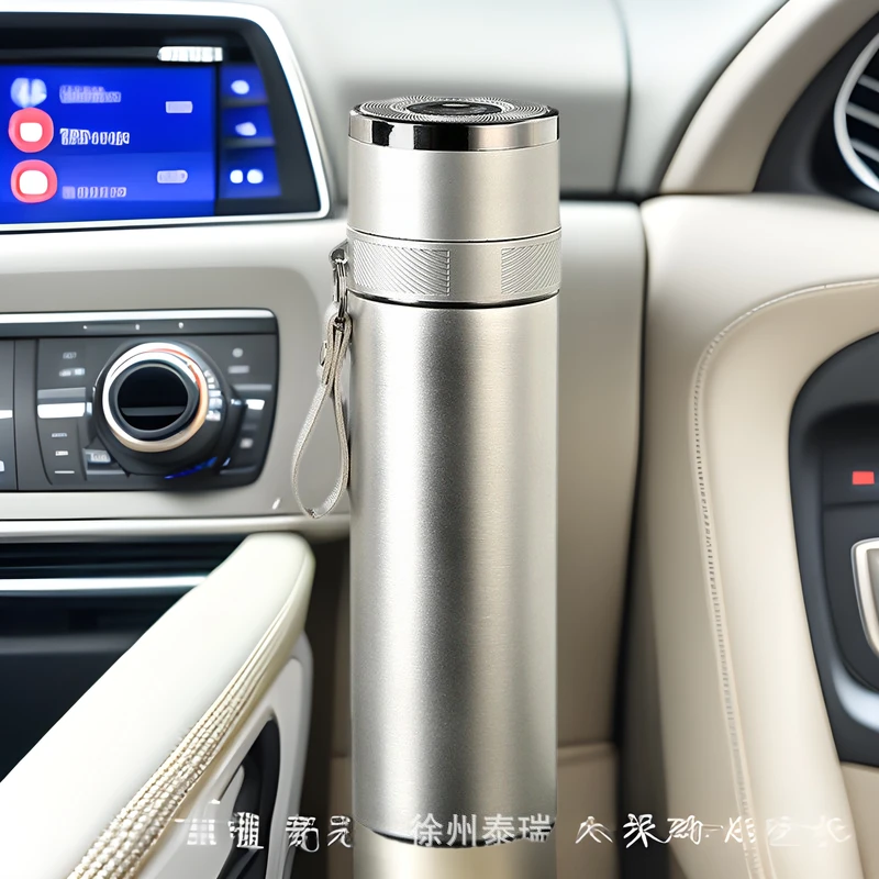 一键开盖车载玻璃杯单手按压开启双层玻璃水杯子速开杯男士泡茶杯