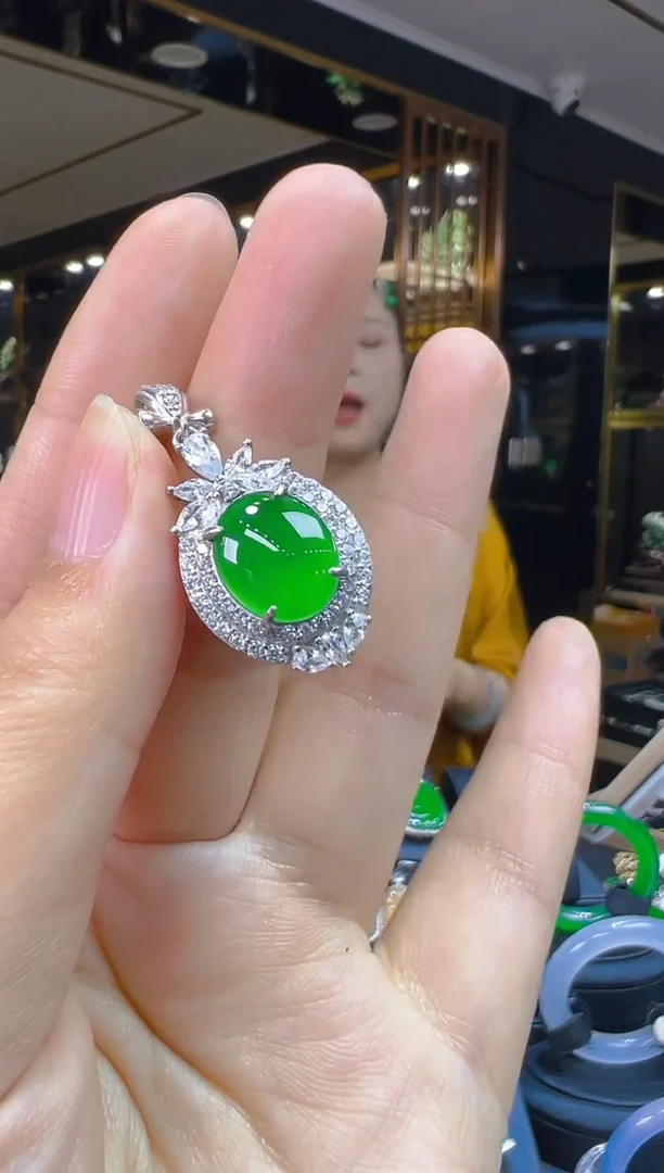 翡翠银S925镶嵌吊坠(赠链)092（多样性发其一）