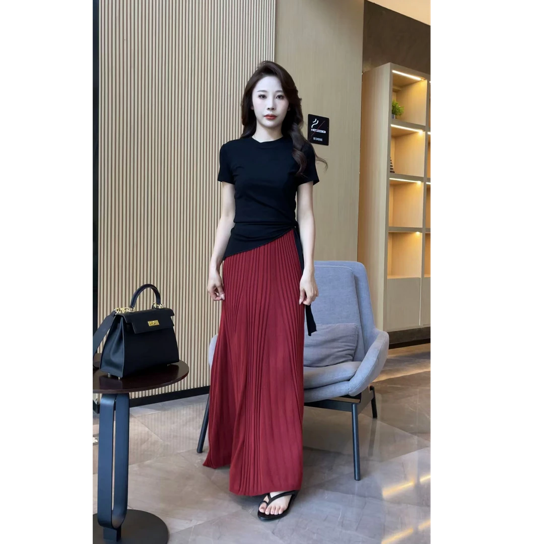 2025轻奢春夏高腰半身裙遮肉显瘦长裙-25670