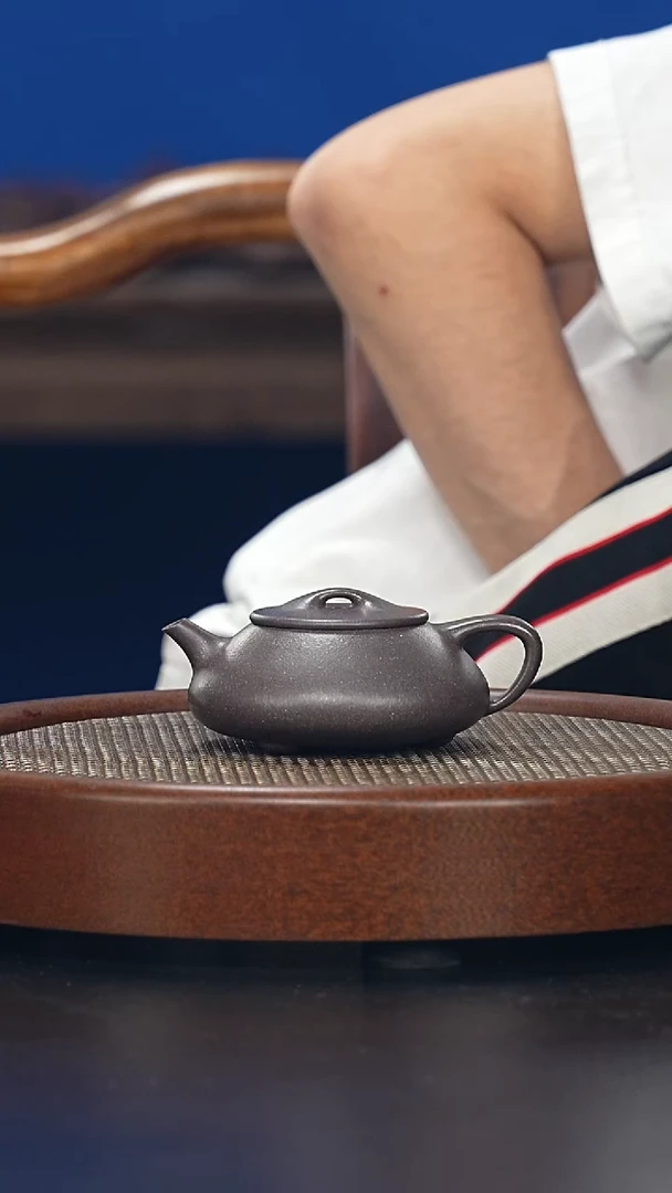 茶壶紫砂光明石瓢-老天青-全手工无添加-容量-170cc