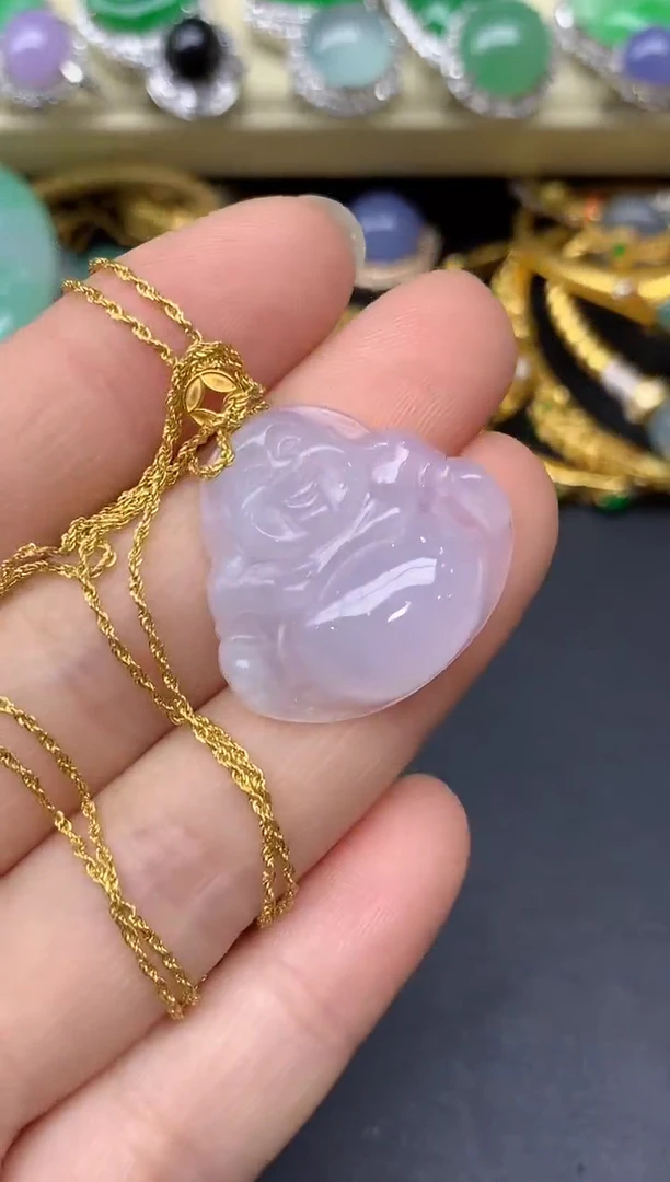 颈饰18K金镶嵌翡翠269-雪姐翡翠天天见
