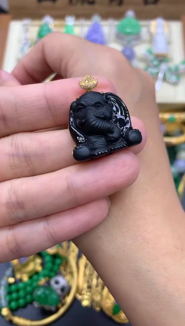 翡翠18K金镶嵌颈饰383-中国好珍宝