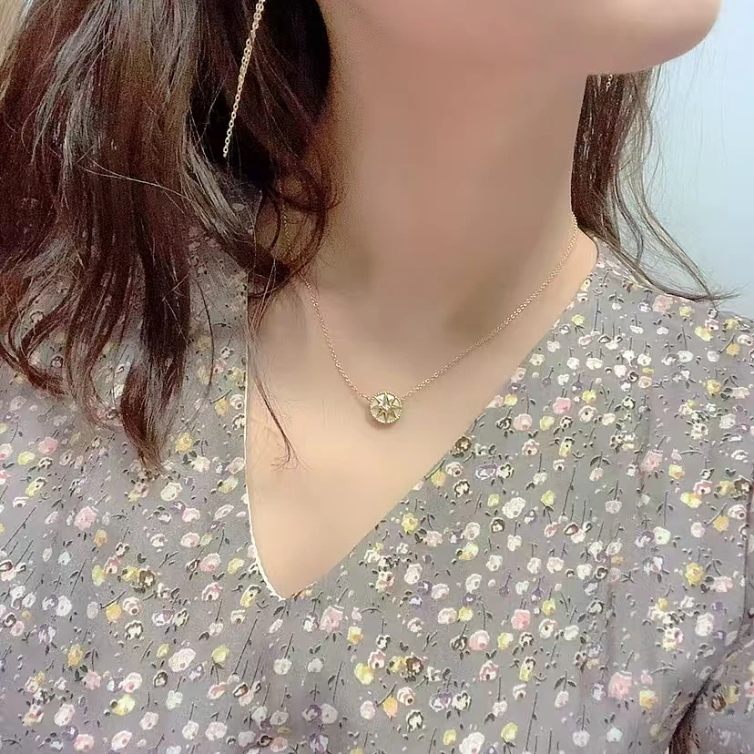 铜合金项链 白色八芒星项链 172