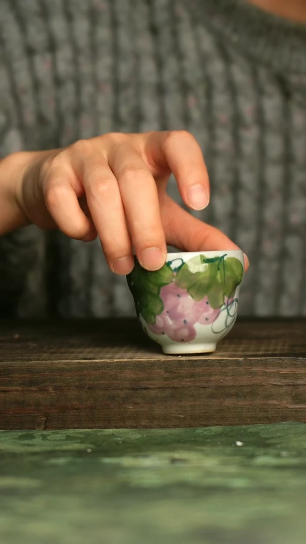 陶瓷青诗集手工手绘瓷器