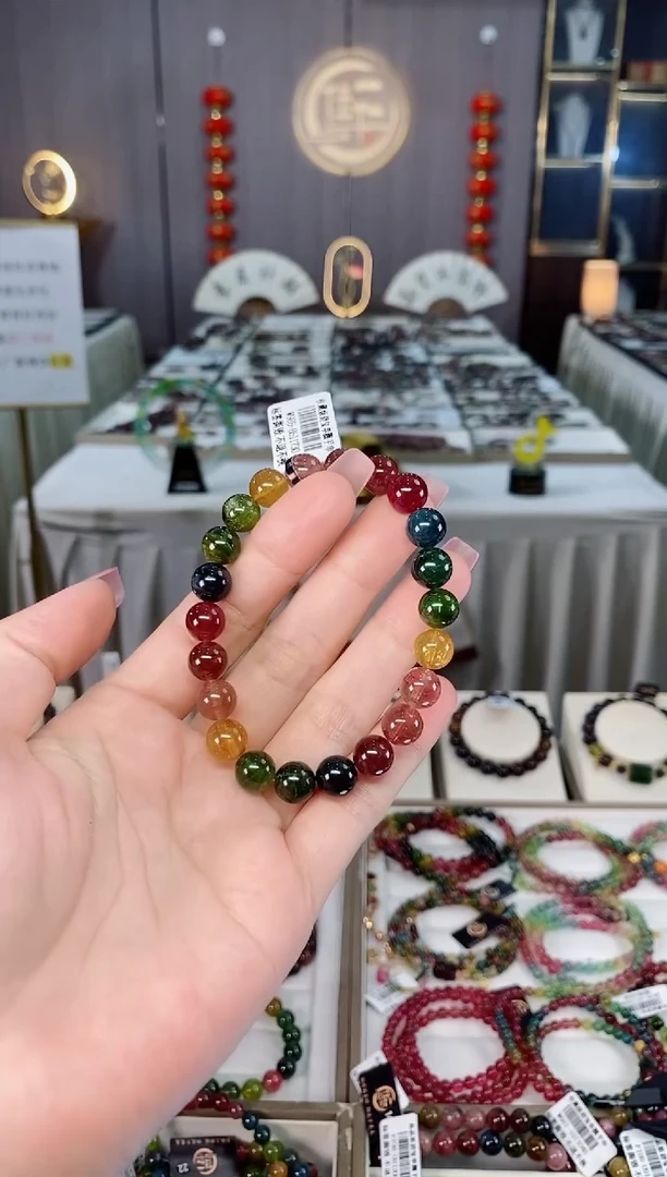 未镶嵌老矿碧玺单圈手串8mm+碧玺hon多样性发货一条