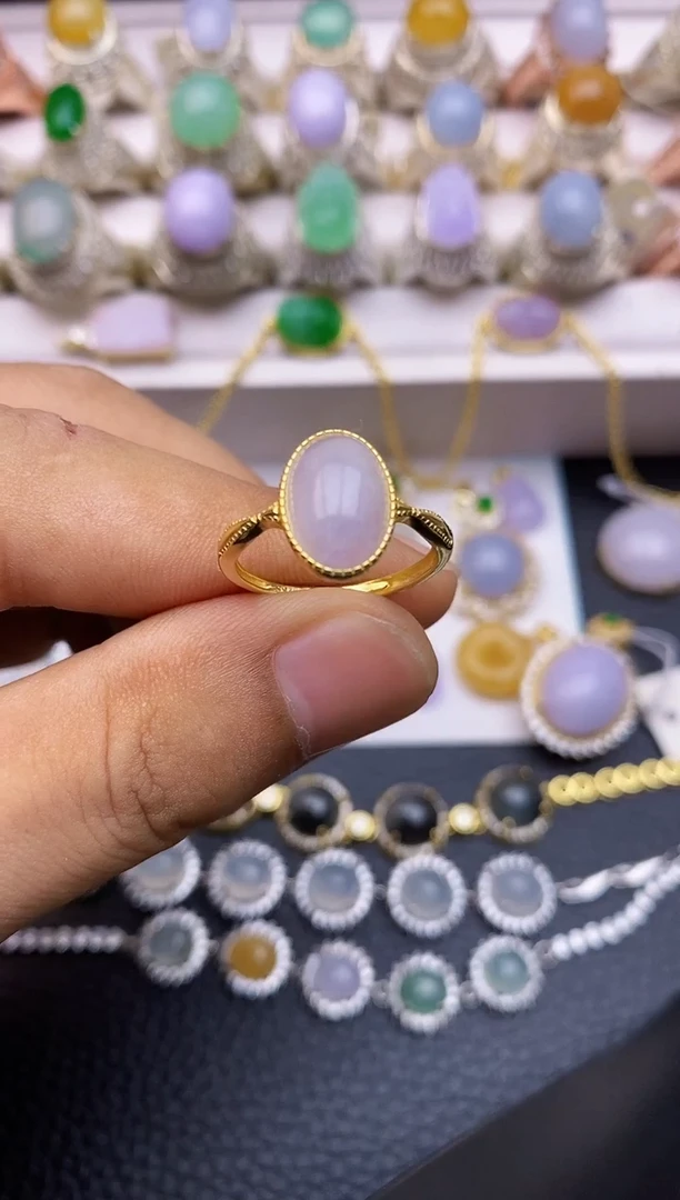 翡翠戒指银S925镶嵌/0020