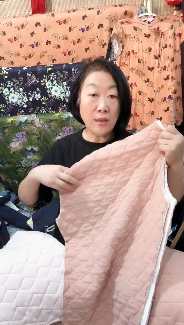 薄款女士浅粉色棉裤裁片一条（不带腰布)