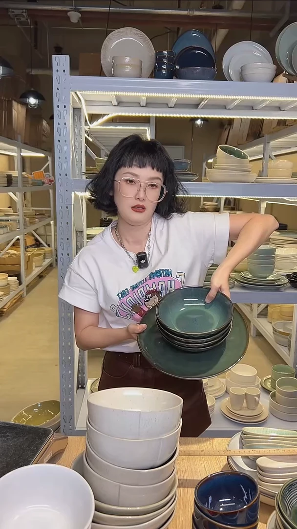 瓷256外贸尾货高温釉下彩餐具默认微瑕