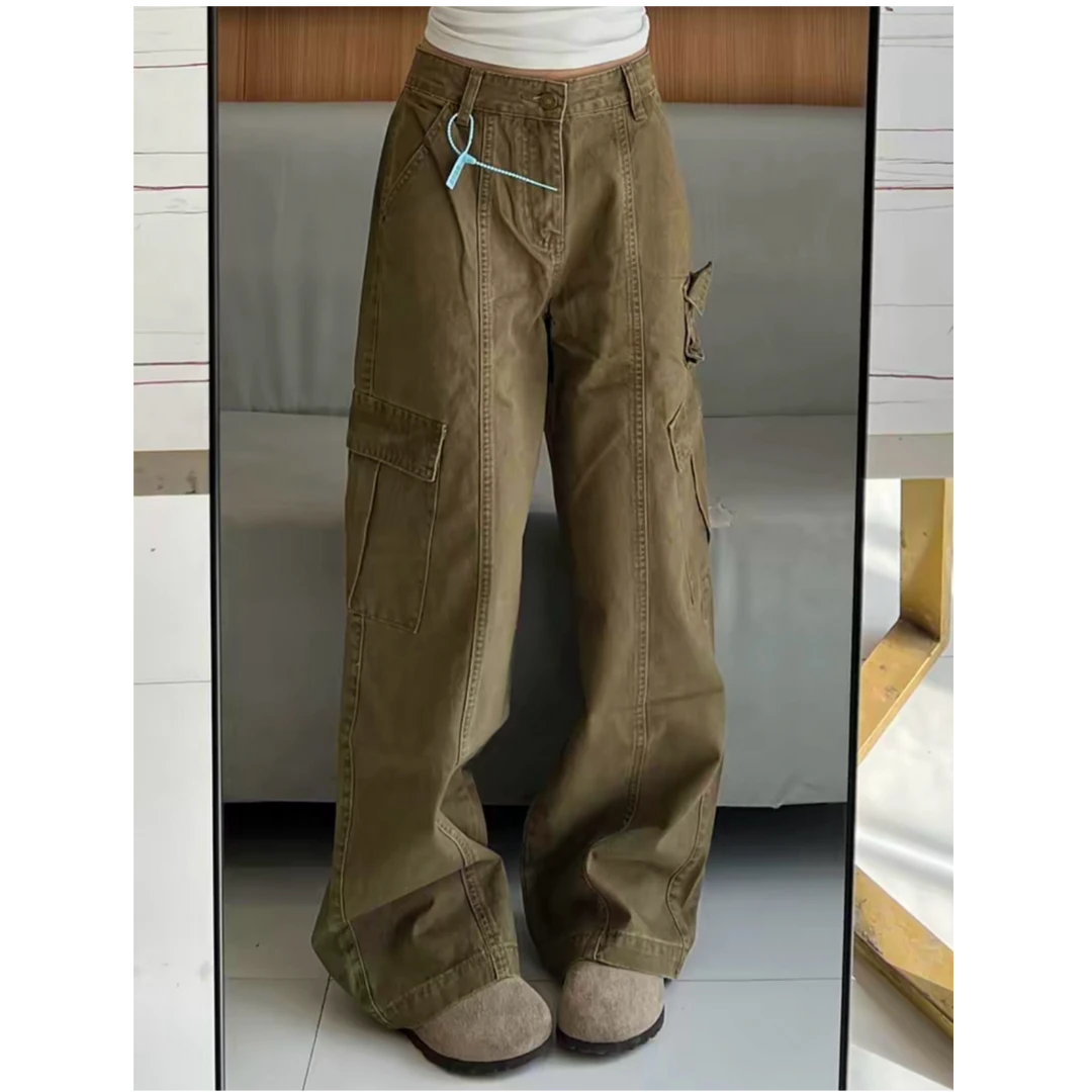 美式复古多口袋工装裤cleanfit宽松直筒百搭休闲裤男女