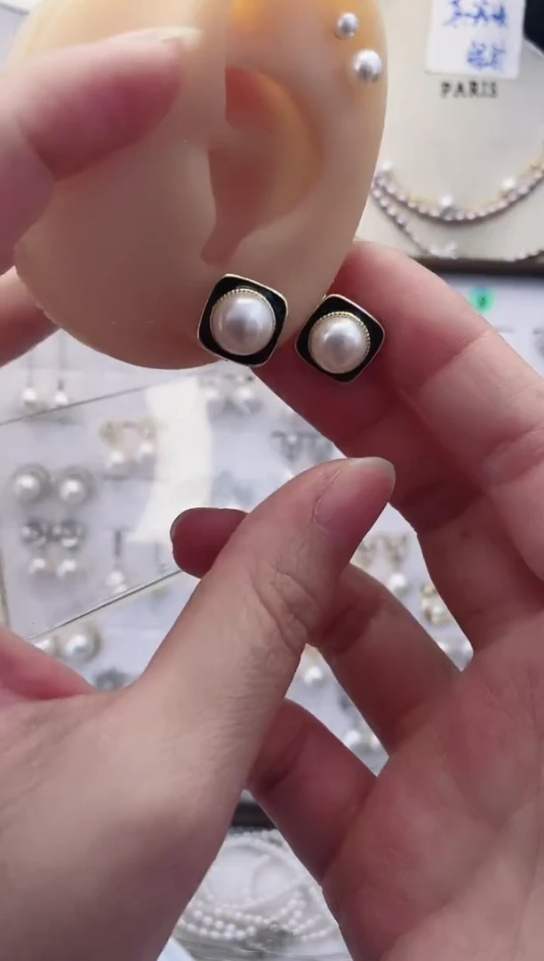 合金耳饰淡水珍珠56