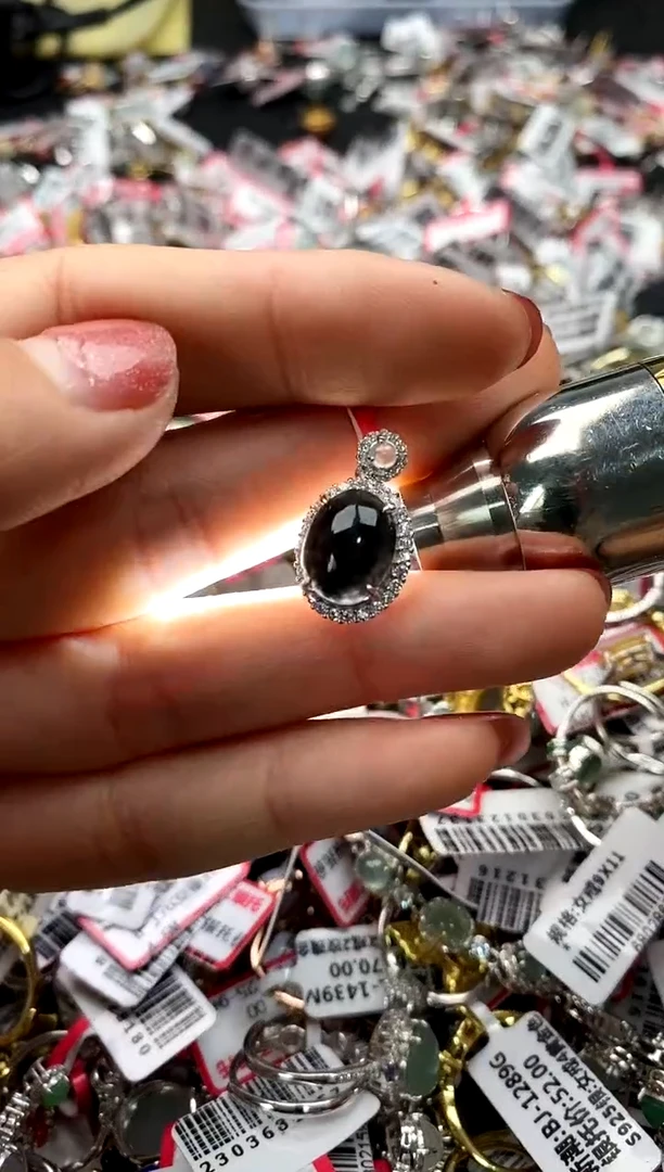 【闪购商品】翡翠戒指银S925镶嵌7777777   7