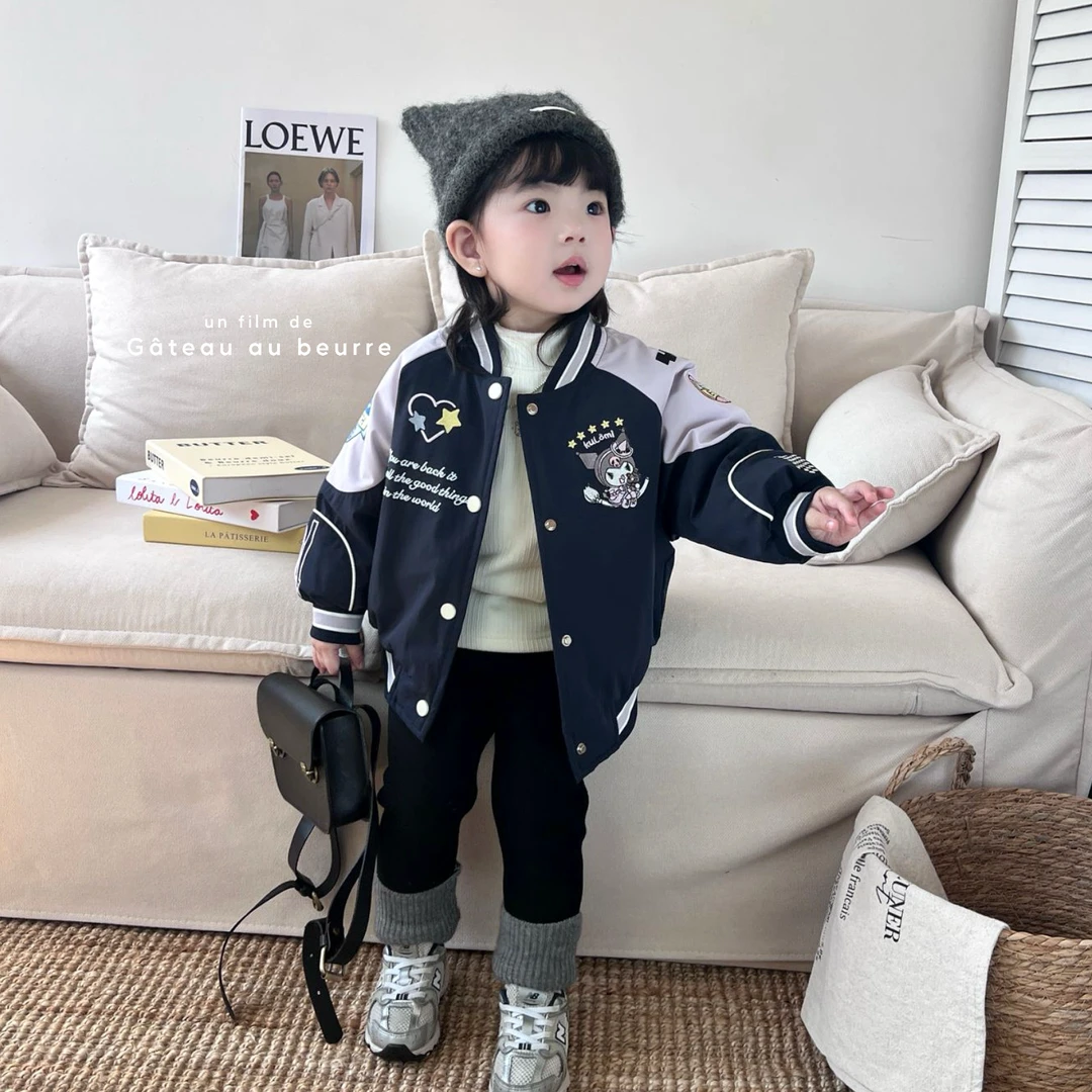 【鱼子酱】Q25256WT拼色夹棉外套中小童女童童装