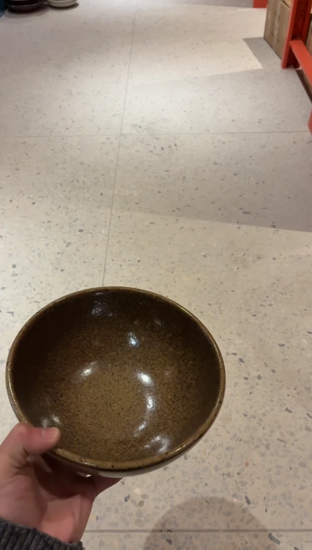 瓷片H****圆824微瑕黄色大面碗1个