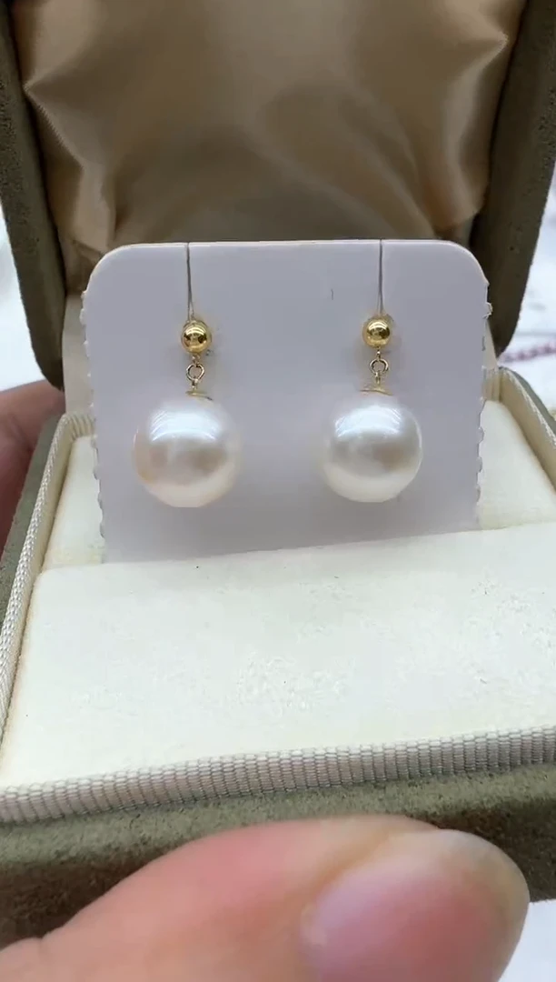 【闪购商品】淡水珍珠耳饰18K金镶嵌清货