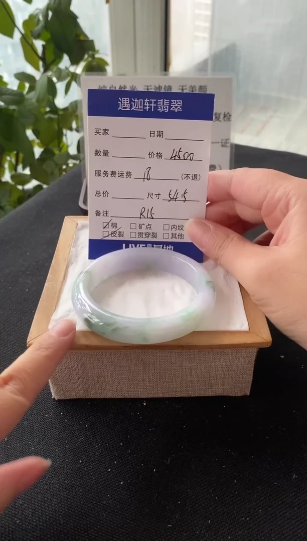 未镶嵌手镯翡翠54.5圈口 R15编码