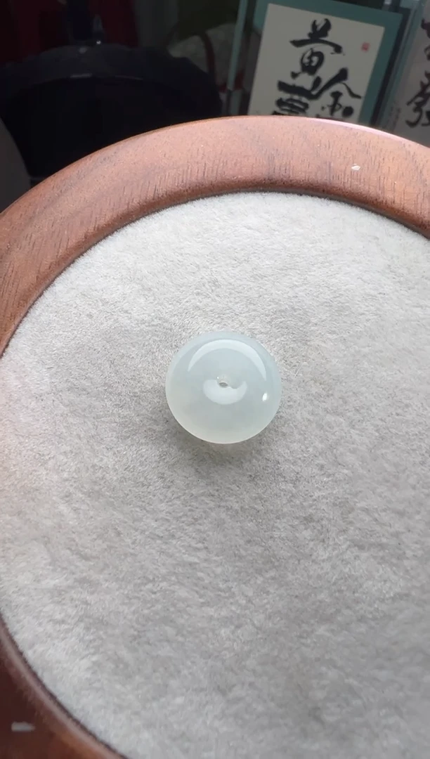 未镶嵌定制翡翠白冰平安扣