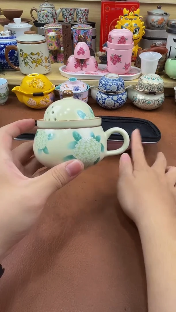 陶瓷茶具摆件旅行套组
