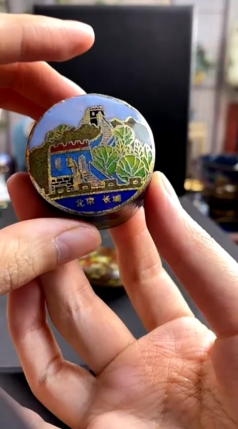 【闪购商品】非遗技艺 景泰蓝粉盒长城（微瑕）