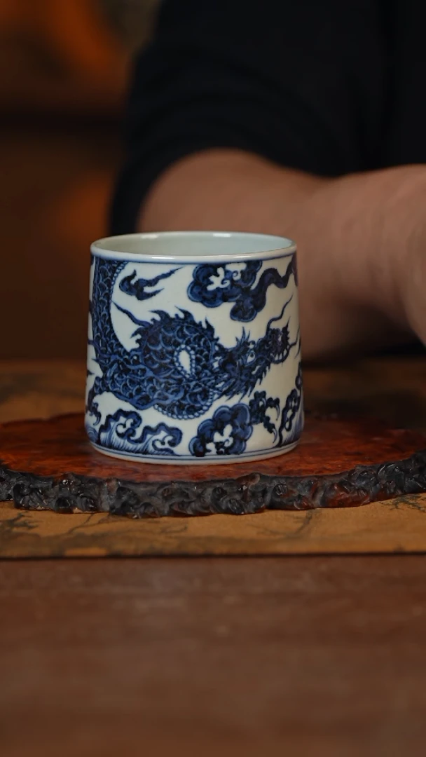 【闪购商品】杯古蓝器 青花宋龙威士忌杯