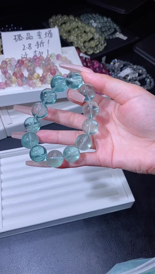 未镶嵌手链萤石916.13绿萤石手串 多样性发其一 微色差