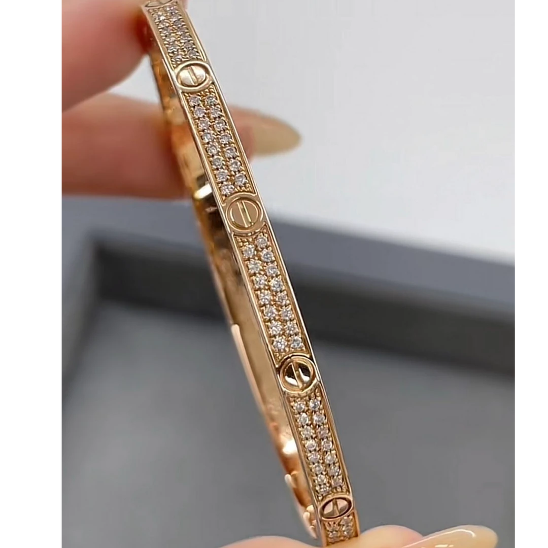 合金手镯 满天星卡宽版十四无LOVE手镯丝巾精工版