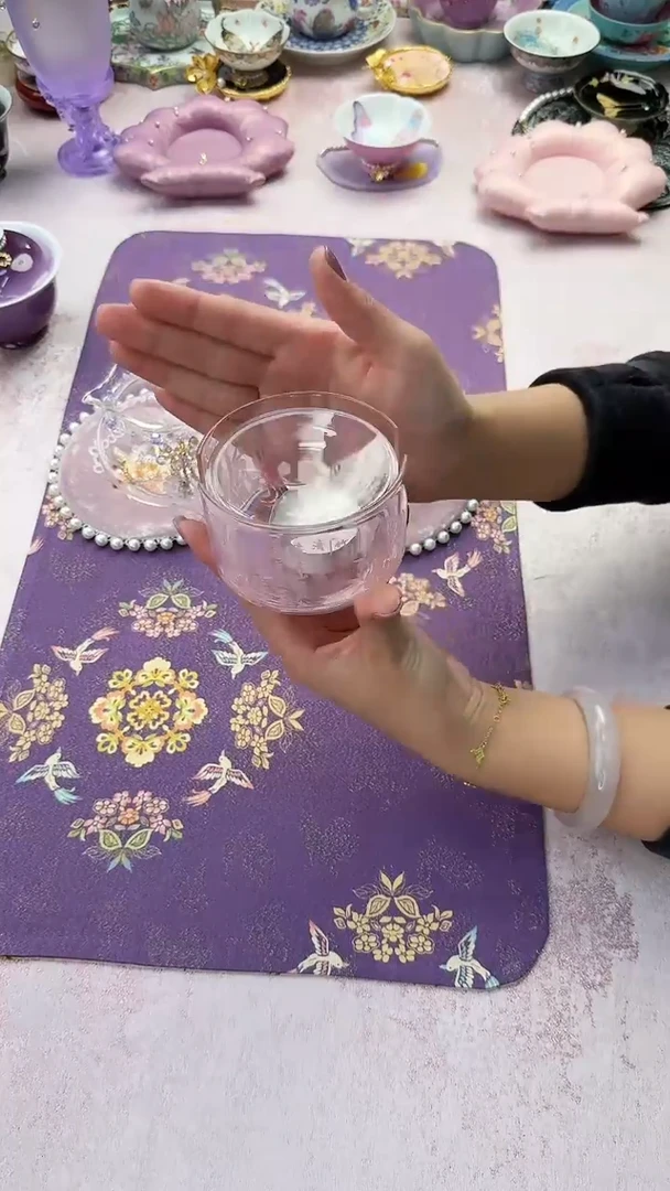 7 晶焱粉色温茶炉 带蜡烛