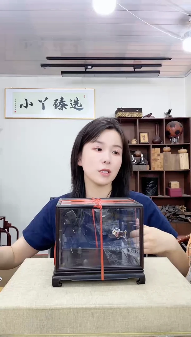 乌木类端景台361紫光檀13*13*17.5玻璃罩木木木