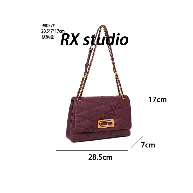 【南沙瑞熙】QYX-98057-浆果色-轻奢小众设计感时尚百搭女士包