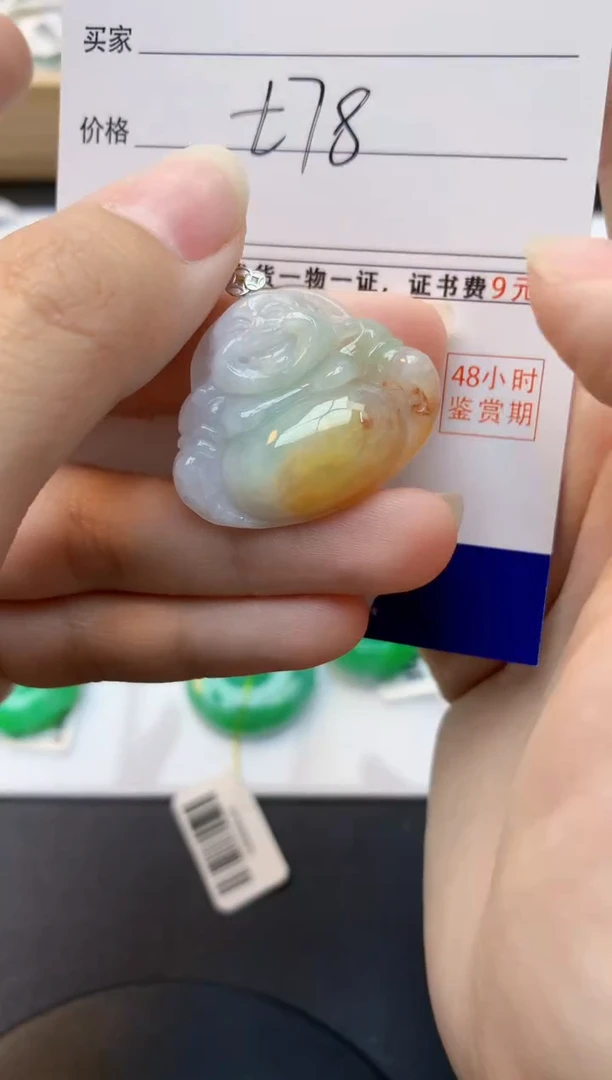 颈饰18K金镶嵌翡翠天然缅甸A货翡翠