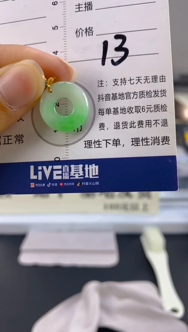 【闪购商品】翡翠颈饰18K金镶嵌天然A货翡翠