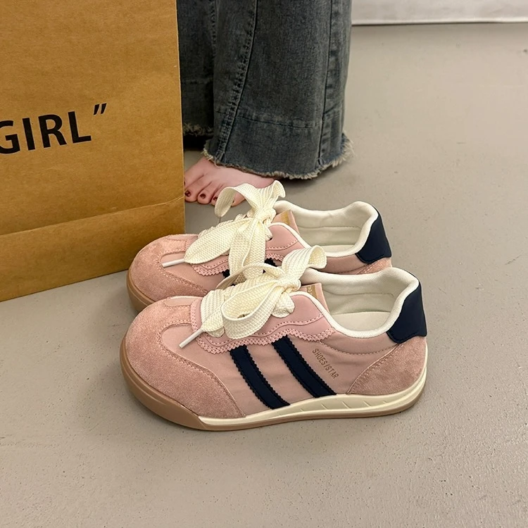 粉色阿甘鞋女鞋子2025新款爆款夏秋季平底德训鞋百搭运动休闲板鞋