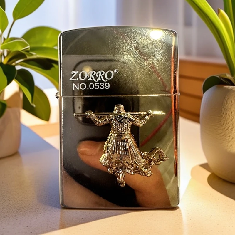 ZORRO【Z91800A铜】155-佐罗防风打火机一生所爱贴章金（自行加油）