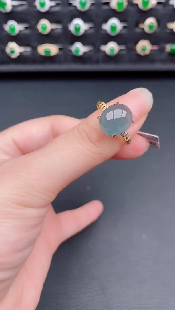 银S925镶嵌戒指翡翠天然a货翡翠25