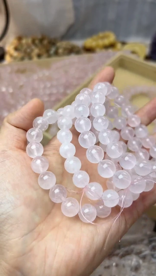 【闪购商品】水晶手串未镶嵌10左右粉水晶单圈1339