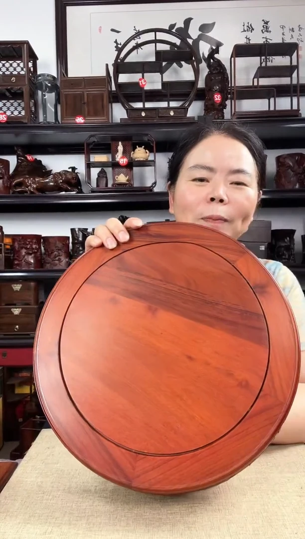 木30公分黄圆老李红木工艺品