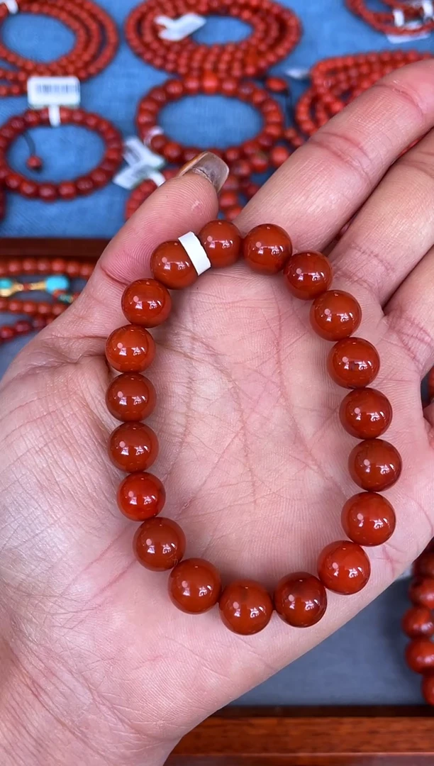 未镶嵌手串南红玛瑙N71凉山瓦西料原矿满色满肉柿子锦单圈