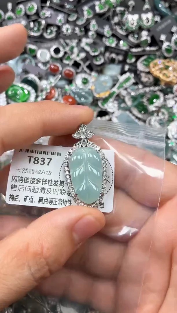 翡翠未镶嵌颈饰T837吊坠